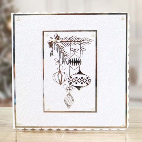 Framed Christmas Bauble thin metal die ( 5 inches tall) - Picture 4 of 10